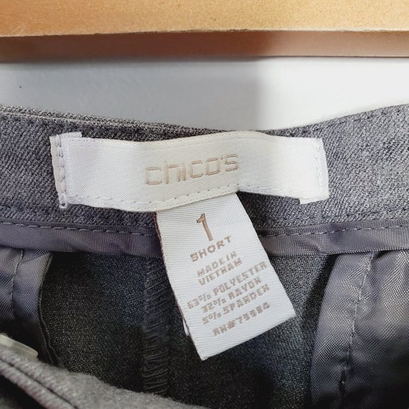 Chico's Pants Retro Wide Leg Work Career Casual Trousers Classic Grey M - Picture 7 of 13